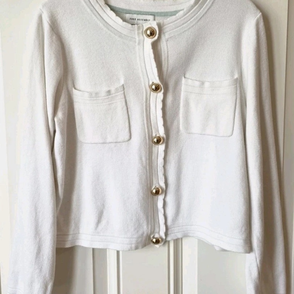 Free Assembly White Knit Cardigan